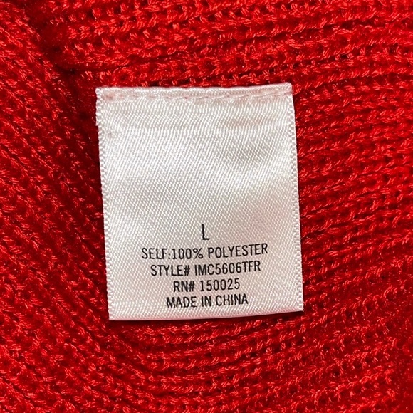 Harper Heritiage red boxy oversized cowl turtleneck size large Francesca’s - Picture 7 of 8
